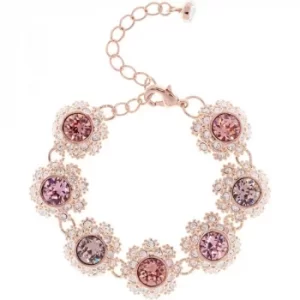 Image of Ted Baker Ladies Rose Gold Plated Seah Crystal Daisy Lace Bracelet