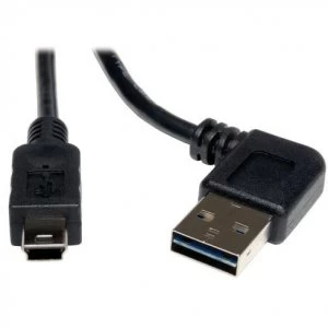 Image of Tripp Lite Universal Reversible USB 2.0 Hi-Speed Cable (Reversible Right/Left Angle A to 5Pin Mini-B M/M) 6-ft.