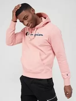 Image of Champion Logo Hoodie - Pink, Size S, Men