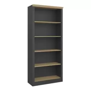 Image of Nola Black and Pine 4 Shelf Bookcase, black