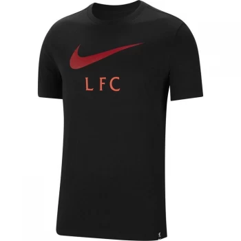 Image of Nike Liverpool T Shirt Mens - Black