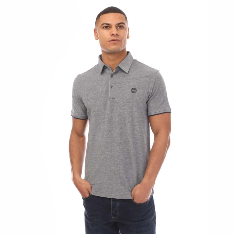 Image of Timberland Baboosic Brook Oxford Polo Shirt - Blue Blue S