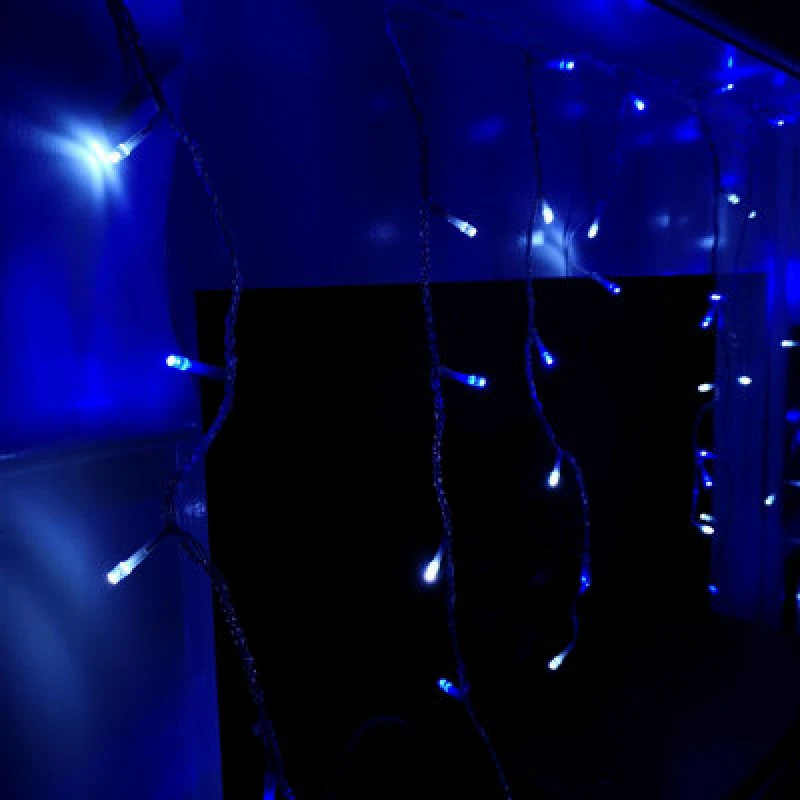 Image of Samuel Alexander 480 LED 11.8M Snowing Iciclebrights Indoor Outdoor Multifunction Christmas Icicle Lights On Clear Cable With Timer In Blue & White