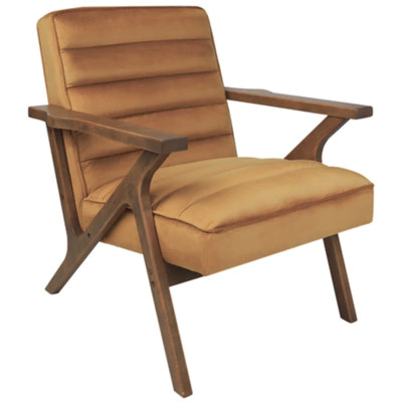 Image of Beliani Retro Velvet Armchair Brown Kisa