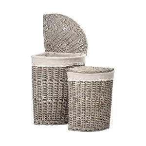 Image of Premier Housewares Set of 2 Mesa Corner Laundry Baskets with Willow and Fabric Lining