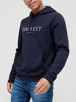 Image of Hackett Logo Overhead Hoodie - Navy, Size S, Men