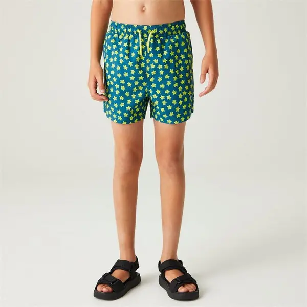 Image of Regatta Skander III Swim Shorts - Moroccan Blue Turtle Print C5-C6yrs