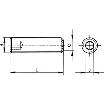Image of Qualfast - 3/8 UNC X 1.1/2 Skt Set Screw - Knurled Cup Point (GR-45H) (14.9)