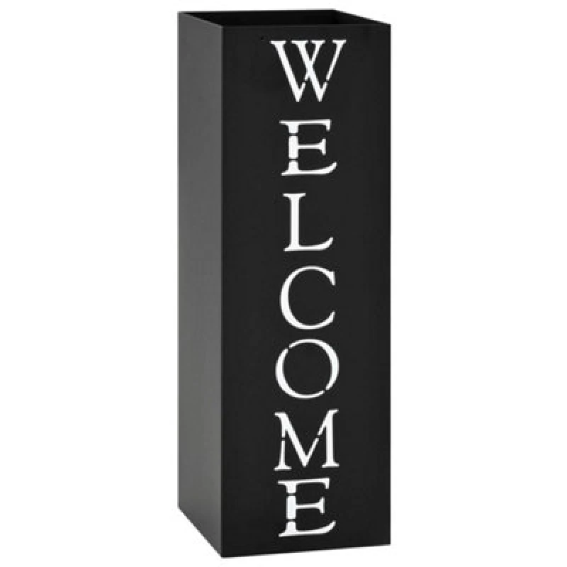 Image of Vidaxl Umbrella Stand Welcome Steel Black