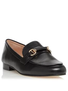 Image of Dune London Grange Leather Snaffle Trim Loafer - Black, Size 37, Women