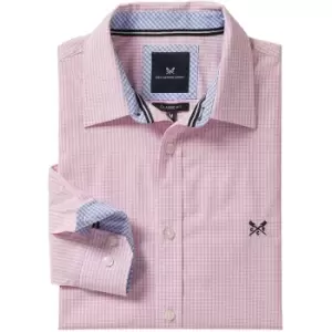 Image of Crew Clothing Mens Classic Micro Gingham Shirt Classic Pink Small