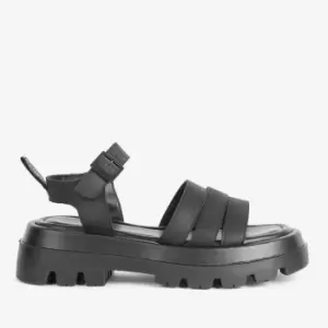 Image of Barbour International Womens Luna Leather Chunky Sandals - Black - UK 7