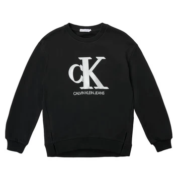 Image of Calvin Klein Jeans POLLI Girls Childrens Sweatshirt in Black - Sizes 8 years,10 years,12 years,14 years,16 years