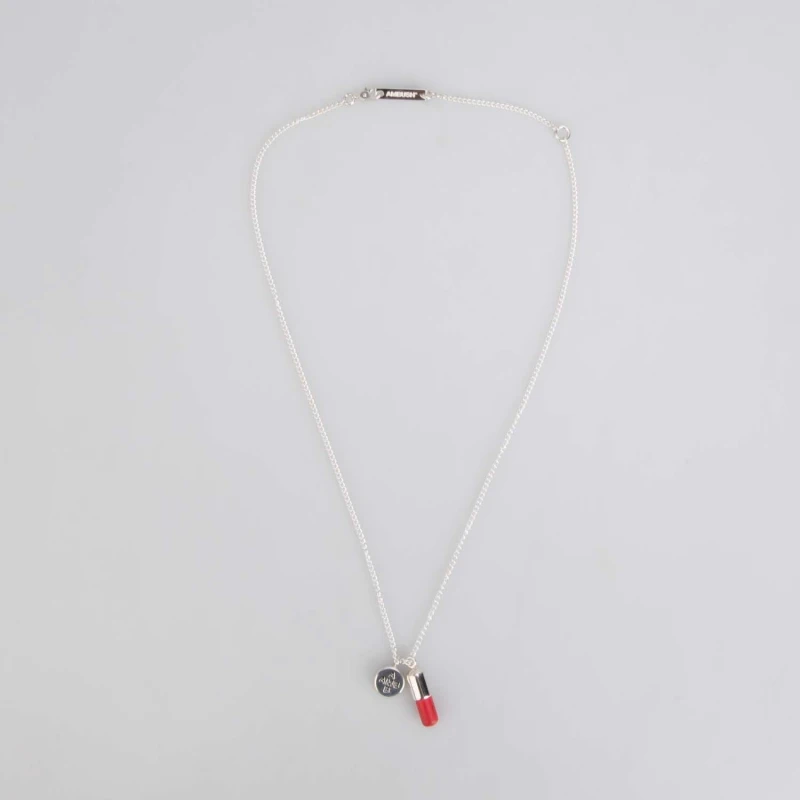 Image of Ambush Pill Charm Necklace - Silver Silver One Size