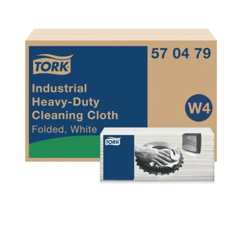 Image of Tork Heavy-Duty Industrial Cleaning Cloths White (240 Pack) 570479