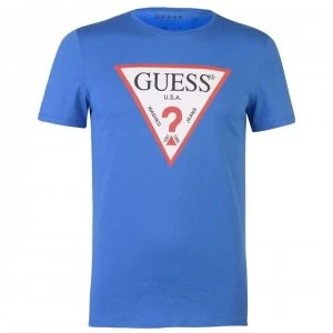 Image of Guess Logo Original T Shirt - Advt Blue