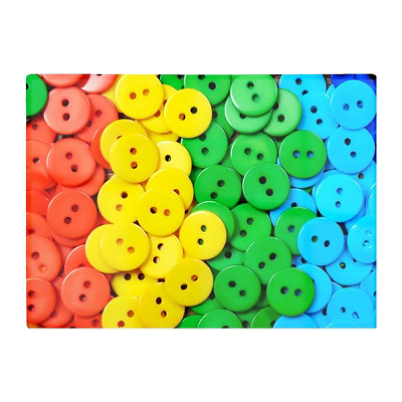 Image of Warren Reed Designer Colourful Buttons Pattern Glass Chopping Board