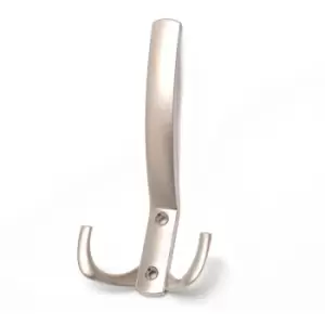 Image of GTV Triple Hat Coat Hanger Hook Door Wall Bath 143mm K23 Model - Colour Satin, P