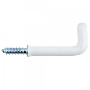 Image of Select Hardware Sq Cup Hooks Shoulder Whte 25mm 8 Pack