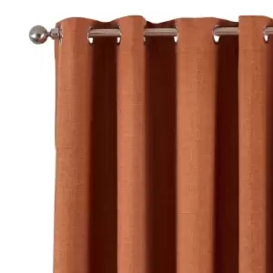 Image of Riva Home Eclipse Blackout Eyelet Curtains (90 x 54" (229 x 137cm)) (Orange)