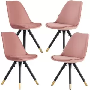 Image of Sophie Retro Chairs Set of 4 Pink