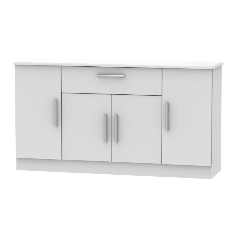 Image of Harrow 4 Door 1 Drawer Wide Unit In Grey Matt (Ready Assembled)