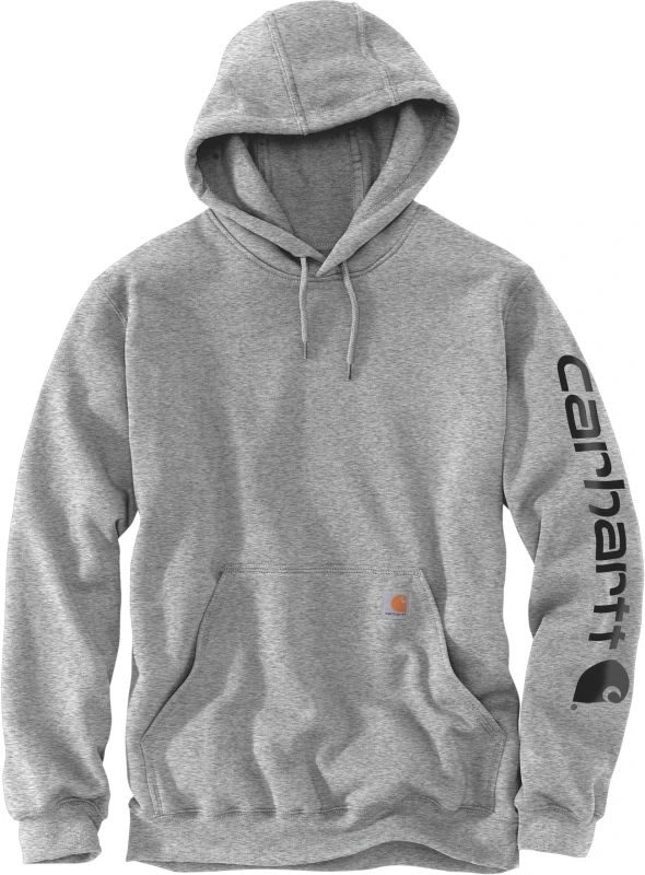 Image of Carhartt Logo, hoodie , color: Light Grey/Black , size: M