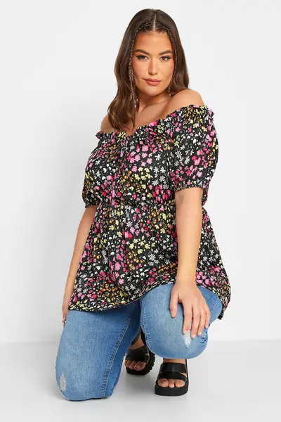 Image of Yours Bardot Top Black