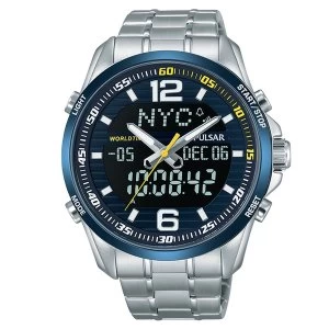 Image of Pulsar PZ4003X1 Mens Stainless Steel Bracelet Sports Watch Blue 100M