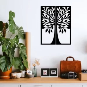 Image of A?aç 9 Black Decorative Wooden Wall Accessory