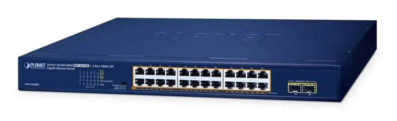 Image of Cablenet PLANET GSW-2620HP network switch Unmanaged 10G Ethernet (100/1000/10000) Power over Ethernet (PoE) 1U Blue GSW2620HP