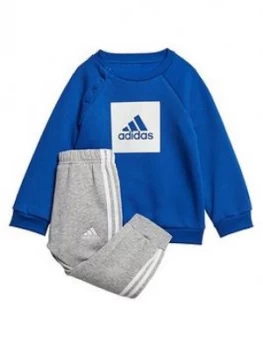 Image of Adidas Infants Three Stripe Logo Sweat And Jogger Set - Blue