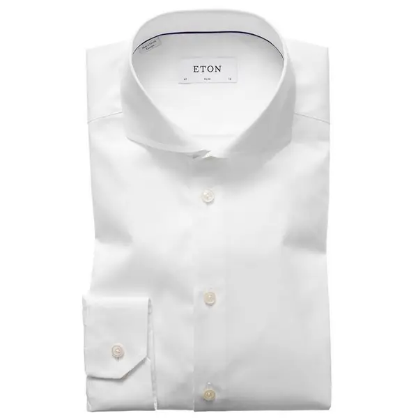 Image of ETON Classic Fit Twill Shirt - White S