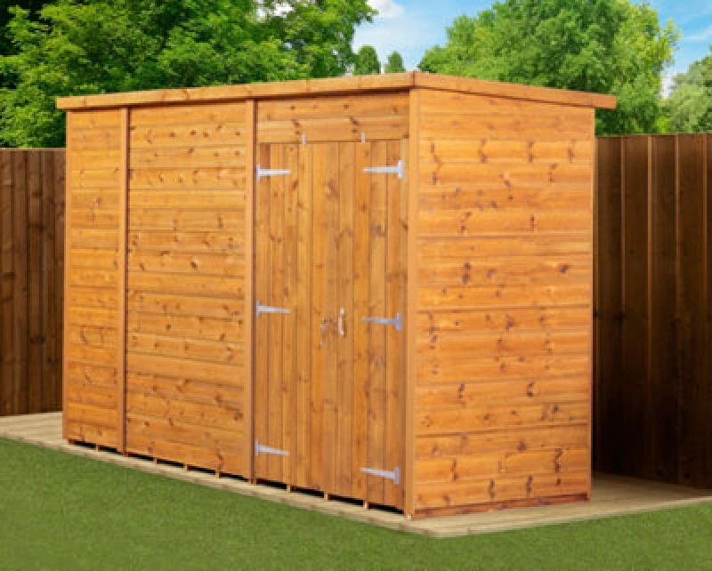 Image of Empire Sheds Empire Modular Pent 10X4 Dipped Treated Tongue And Groove Wooden Garden Sheddouble Door (10' X 4' / 10ft X 4ft) (10X4)