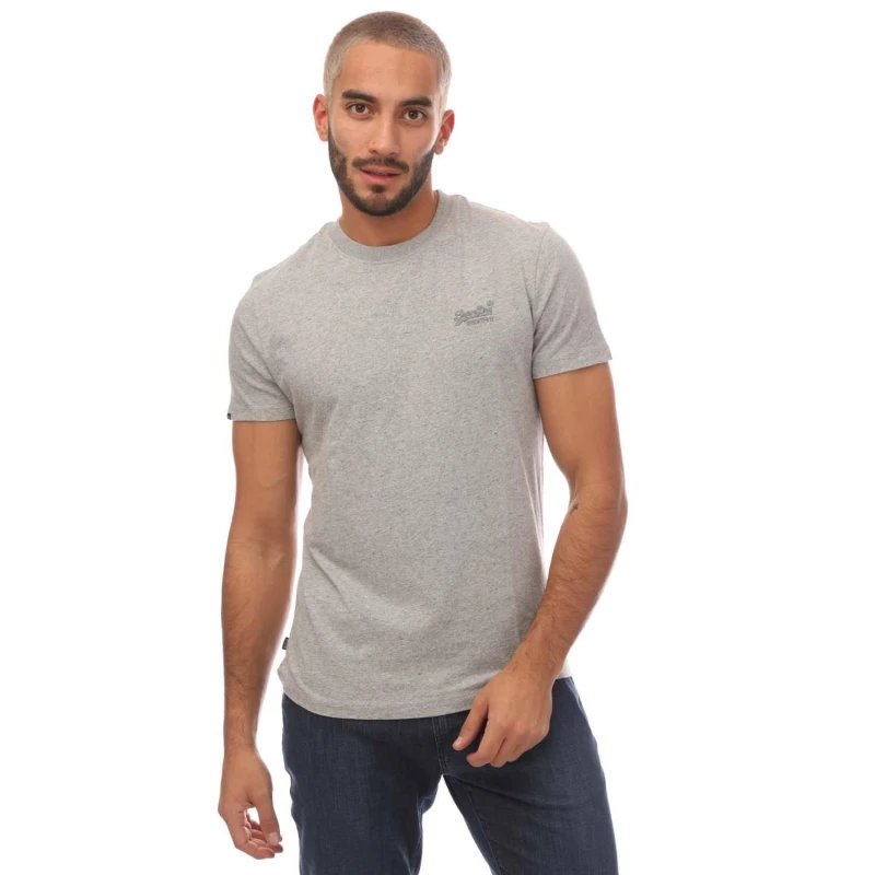 Image of Superdry Vintage Logo Embroidered T-Shirt Stone male S