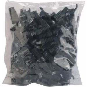 Image of TUK Ltd SPEEDY RJ45 PS1Bk#100 Black strain relief boot for Cat5 plug pack of 100
