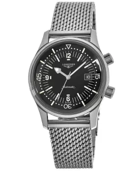 Image of Longines Legend Diver Automatic 42mm Black Dial Steel Mens Watch L3.774.4.50.6 L3.774.4.50.6