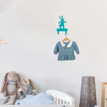 Image of Rabbit - Blue Blue Metal Wall Hook