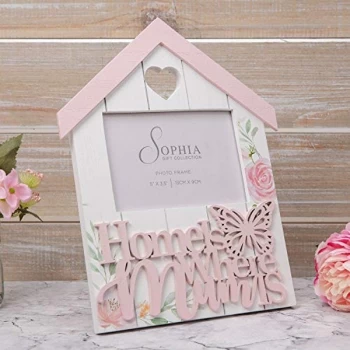 Image of 5" x 3.5" - Sophia Wooden House Photo Frame - Mum