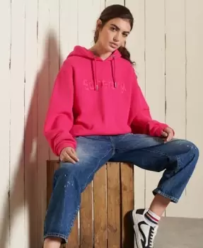 Image of Superdry Womens Core Logo Source Hoodie Pink / Hot Pink - Size: XS/S
