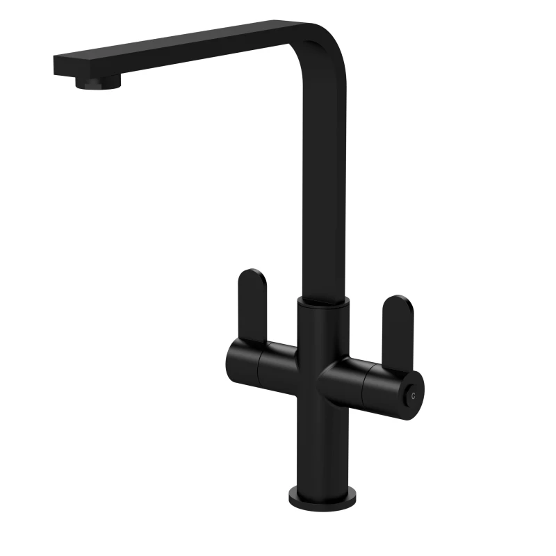 Image of Balterley Kitchen Mono Mixer Tap with 2 Lever Handles Matt Black 302mm Black