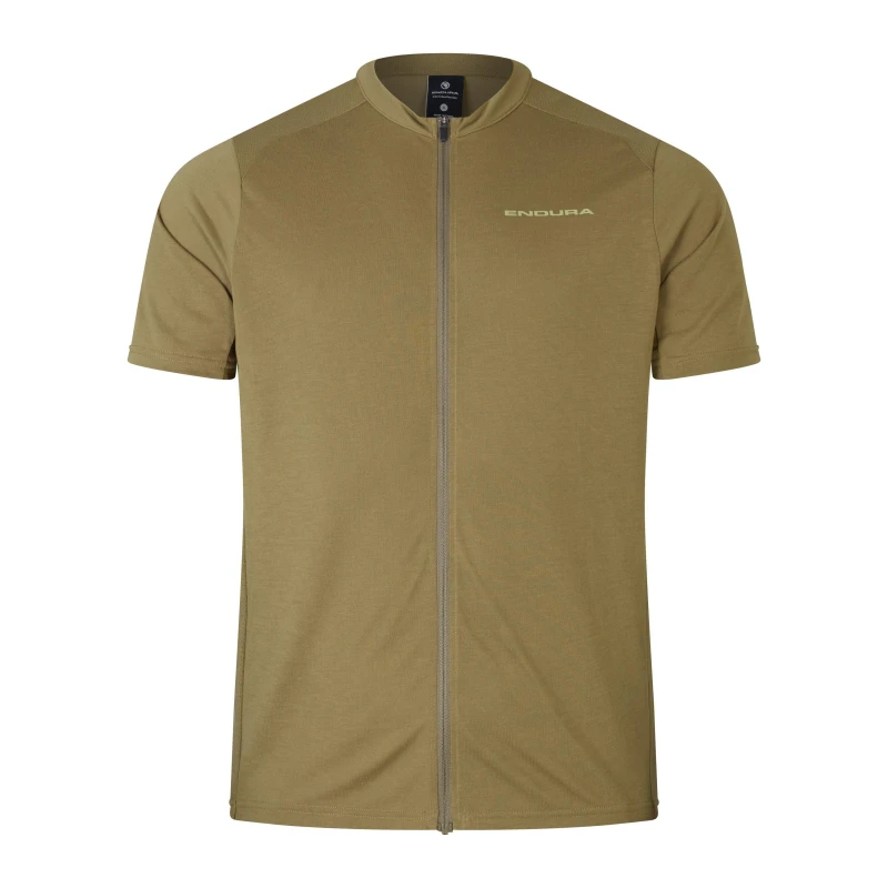 Image of Endura Loop S/S Zipped Jersey Tweed Green male S