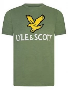 Image of Lyle & Scott Boys Short Sleeve Eagle Logo T-Shirt - Green
