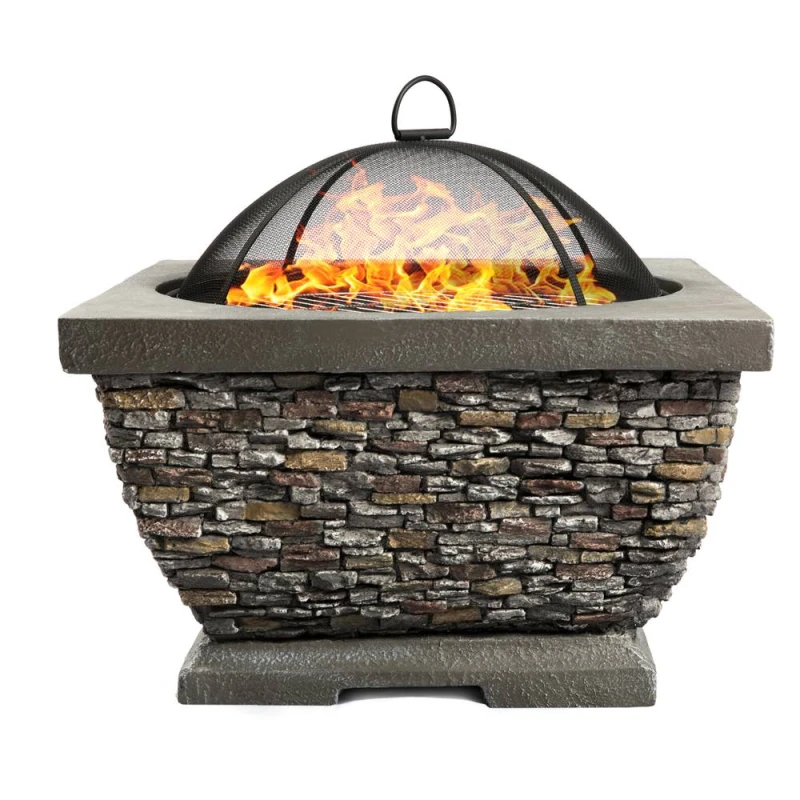 Image of Centurion Supports TONTERIA Garden & Patio Heater Fire Pit BBQ with Stone Finish Multicolor Unisex