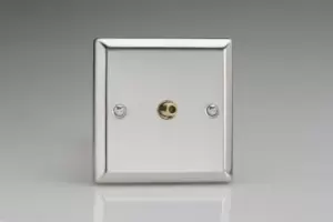 Image of Varilight 1 Gang Single Satellite TV Socket, Classic Polished Chrome - XC8S