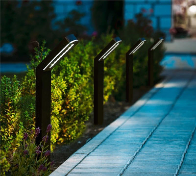 Image of Smart Garden Moderna Solar Black Post Stake Light Super Bright Or Warm White Led