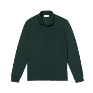 Image of Lacoste Long Sleeve Logo Polo Shirt - Green