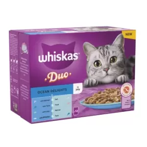 Image of Whiskas 1+ Ocean Delight in Jelly Cat Food 12 x 85g
