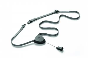 Image of Durable Textile Lanyard Flex With Badge Reel Black 830901