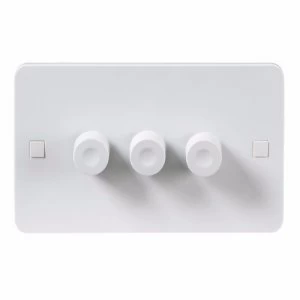 Image of KnightsBridge Pure 4mm 40-250W White 3G 2 Way 230V Electric Dimmer Switch